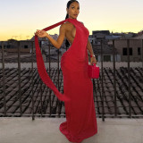 Solid Color Sleeveless Backless Maxi Dress GZJQ-K25D82796