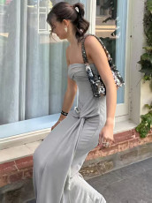 Off Shoulder Solid Color Maxi Dress GKLK-D5218514Y