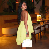 Mesh Tie Up Halterneck Losoe Mini Dress GKLK-D5519019Y