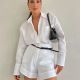 Solid Color Long Sleeve Shirt Short Set GTJR-RC3251