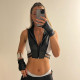 PU Leather Zipper Hooded Vest GZJQ-K25B81331