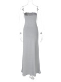 Off Shoulder Solid Color Maxi Dress GKLK-D5218514Y