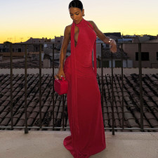 Solid Color Sleeveless Backless Maxi Dress GZJQ-K25D82796