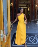 Plus Size Single Shoulder Hollow Out Maxi Dress GTJR-RC3007