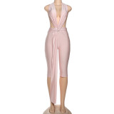 Sleeveless Halterneck Backless One Piece Outfits GZJQ-K25Q81851