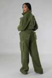 Plus Size Lamb Fleece Long Sleeve Warm Pants Suit GHXF-HX0373