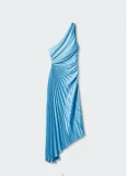 Single Shoulder Slash Neck Pleated Long Dress GTJR-RC3162