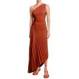 Single Shoulder Slash Neck Pleated Long Dress GTJR-RC3162