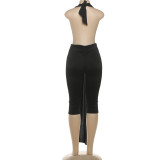 Sleeveless Halterneck Backless One Piece Outfits GZJQ-K25Q81851