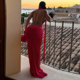 Solid Color Sleeveless Backless Maxi Dress GZJQ-K25D82796