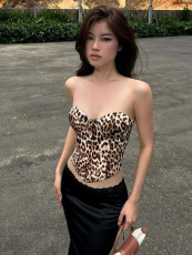 Leopard Print Irregular Tank Tops GKLK-T4416216Y