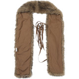 Fur Halterneck Backless Tie Up Vest GZJQ-K25B80910