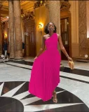 Plus Size Single Shoulder Hollow Out Maxi Dress GTJR-RC3007