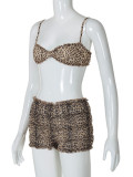 Leopard Print Lace Two Piece Skirts Set GKLK-S4415963Y