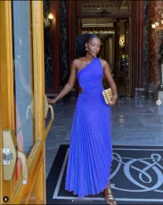 Plus Size Single Shoulder Hollow Out Maxi Dress GTJR-RC3007