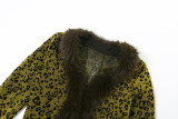 Fur Collar Patchwork V-Neck Top and Mini Skirt Set GZJQ-K25S82007