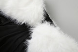 Fur Patchwork Tight Jumpsuit GZJQ-K25Q80180