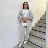 Loose V Neck Sweater Two Piece Pants Set NY-MY109