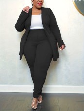 Plus Size Solid Color Two Piece Pants Set(Without Vest) GAWE-TB6460