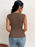 Sleeveless Solid Color Sleeveless Tops GYSQ-WCEK0740