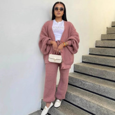 Loose V Neck Sweater Two Piece Pants Set NY-MY109