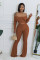 One Shoulder Long Sleeve Wide Leg Pant Suit HNIF-M3246