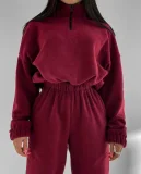 Loose Zipper Sweatshirt Two Piece Pant Set GLXF-M5972