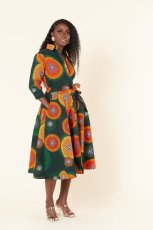 Print Long Sleeve Midi Dress XHXF-YS904