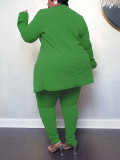 Plus Size Solid Color Two Piece Pants Set(Without Vest) GAWE-TB6460