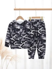 Kids Boys Camouflage Print Two Piece Pants Set GYMF-YM078
