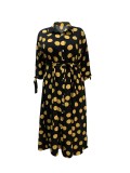 Plus Size Polka Dots Print Shirt Dress GAWE-TB5172