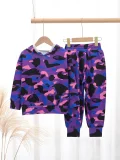 Kids Boys Camouflage Print Two Piece Pants Set GYMF-YM078