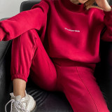 Long Sleeve Print Sweatshirt Pant 2 Piece Set GLXF-M1051