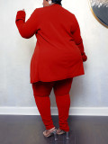 Plus Size Solid Color Two Piece Pants Set(Without Vest) GAWE-TB6460