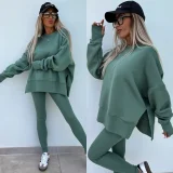 Solid Color Long Sleeve Sweatshirt Pants Suit GLXF-M60040
