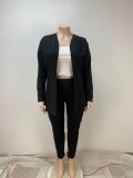 Plus Size Solid Color Two Piece Pants Set(Without Vest) GAWE-TB6460