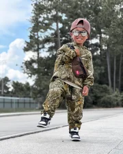 Kids Boys Camouflage Print Two Piece Pants Set GYMF-YM078