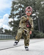 Kids Boys Camouflage Print Two Piece Pants Set GYMF-YM078