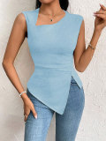 Sleeveless Solid Color Sleeveless Tops GYSQ-WCEK0740