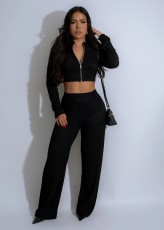 Solid Color Knits Long Sleeve Pants Suit GFJF-188