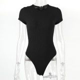 Solid Color Short Sleeve Bodysuit GZJF-ZJ2217