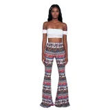Print Casual Flare Pants GXYF-2192