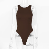 Solid Color Sleeveless Bodysuit GZJF-ZJ1265