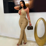 Gross Halterneck Denim Bandage Jumpsuit YRST-T182