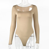 Long Sleeve Square Neck Bodysuit GZJF-ZJ2835