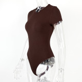 Solid Color Short Sleeve Bodysuit GZJF-ZJ2217