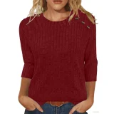 Solid Coloar O Neck T Shirt GYZY-6689