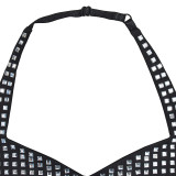 Hot Drill Halterneck Mini Dress GFYX-7179