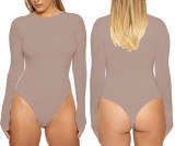Long Sleeve Solid Color Skinny Bodysuit GZJF-ZJ1202