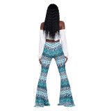 Print Casual Flare Pants GXYF-2192